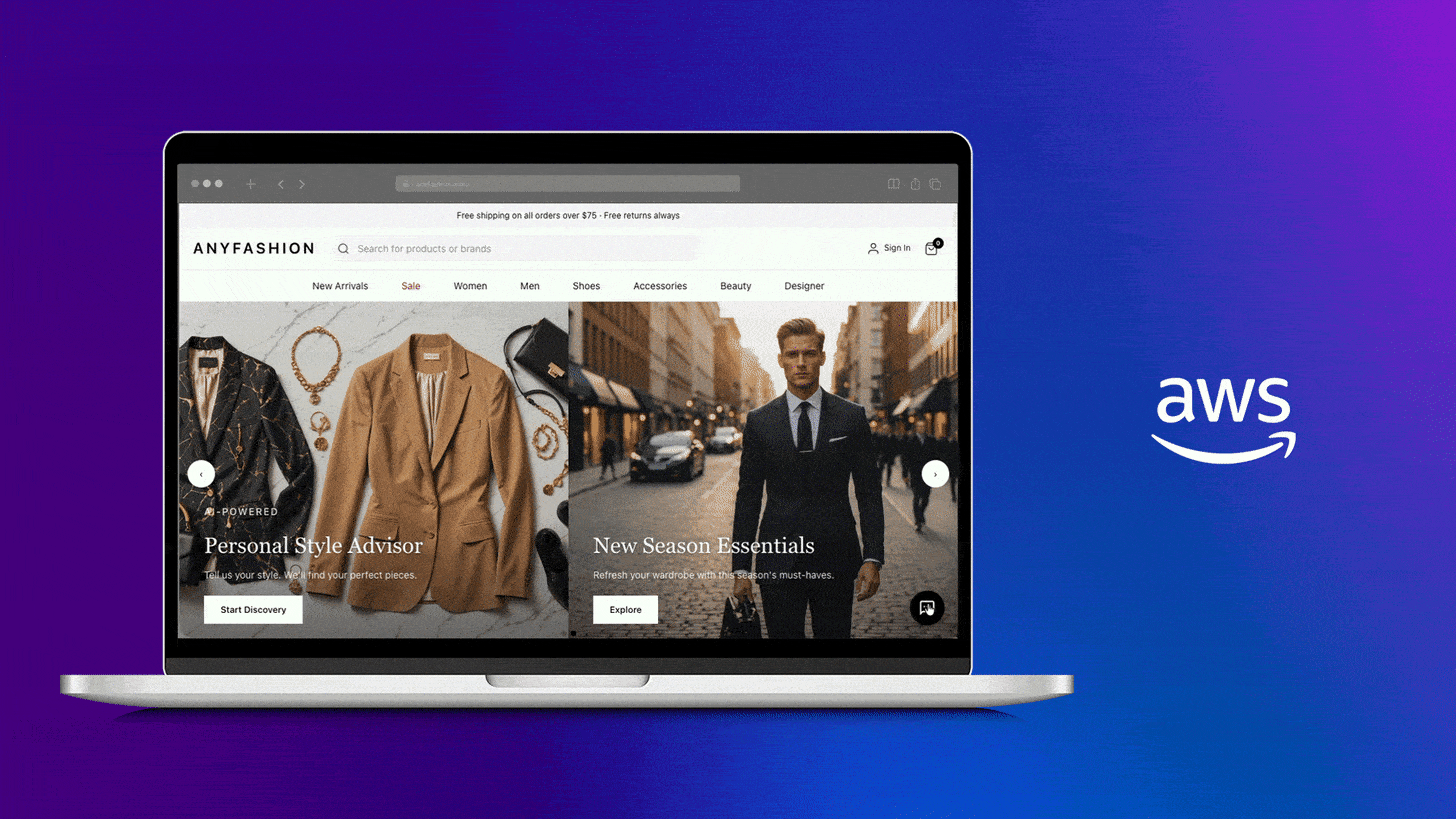 GIF showing how a retailer can utilize AWS Agentic Shopping Assistant (ASA)